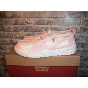 Levi's Girl's size 1M NEWT-TD-CVS Boat Shoes Slip On Pink Canvas Sneakers *NIB*